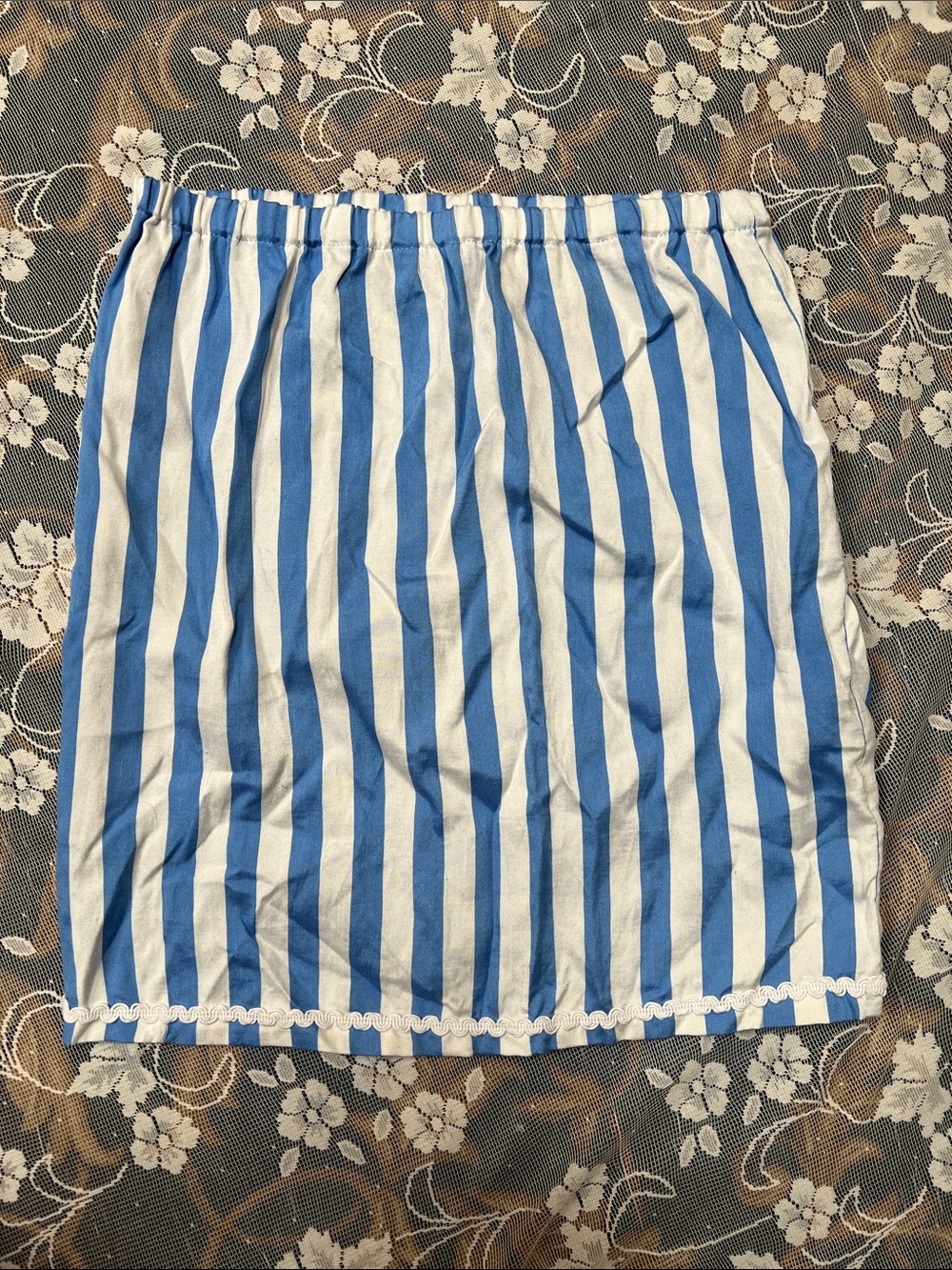 Blue and White Striped Women’s Skirt